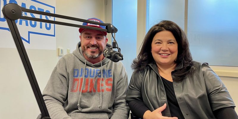 Greg Hughes, former Speaker of the House and Maura Carabello from the Exoro Group talk to Heidi Hatch for the Take 2 Podcast on Friday, January 8, 2022. (Photo: Heidi Hatch, KUTV 2News)
